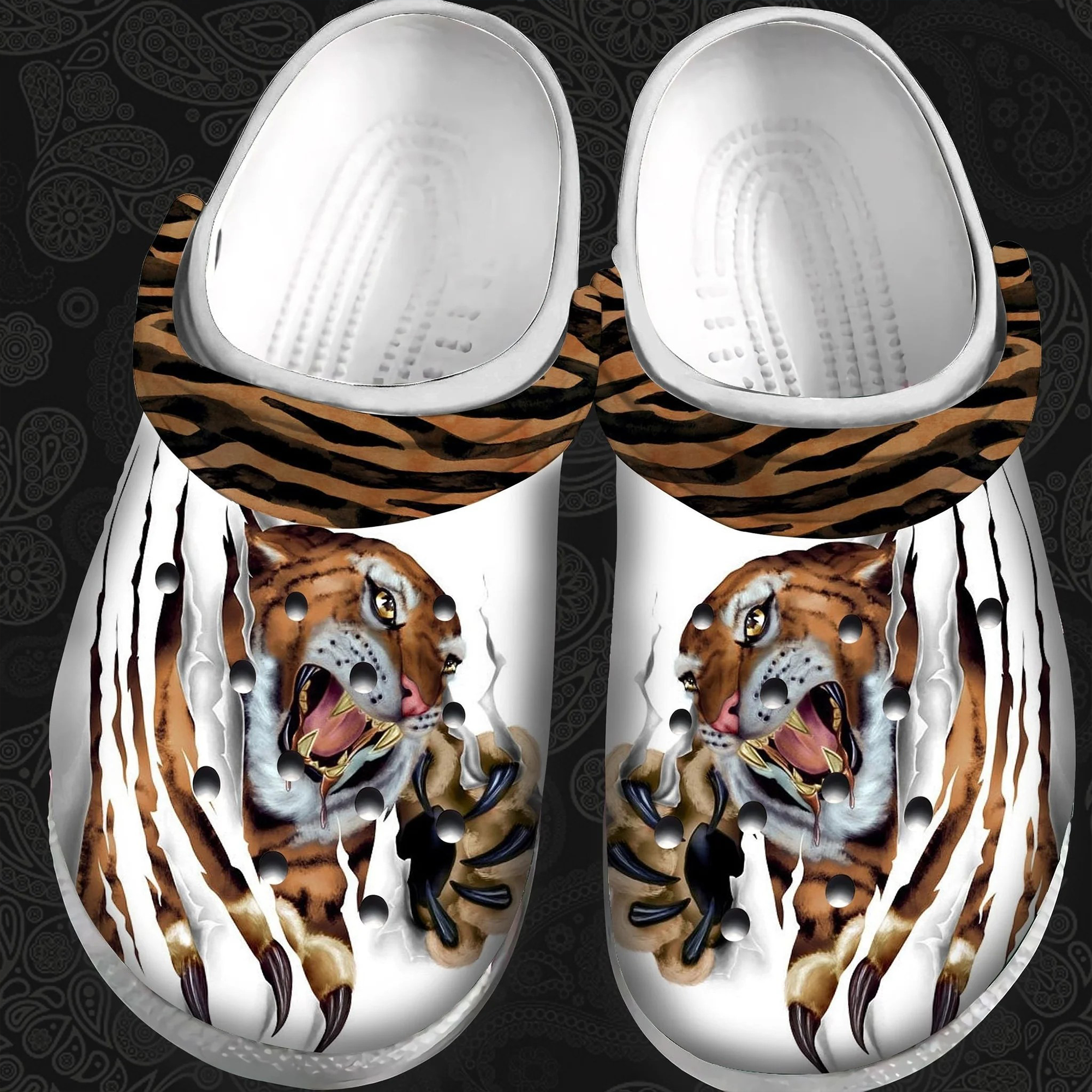 Tiger Stripe Crocs